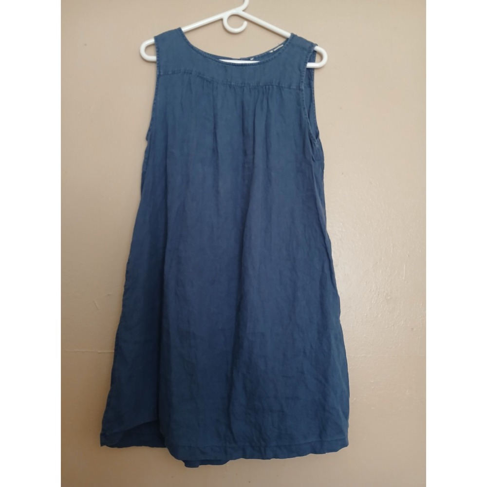 Sigrid Olsen Dress Large Mini Linen Shift Cottage Peasant Bohemian Boho Beach